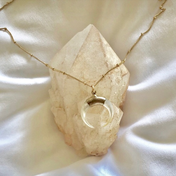 James Michelle Pearl Crescent Necklace 